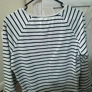 OURS Womens Basic Slim Fit Long Sleeve Striped T S